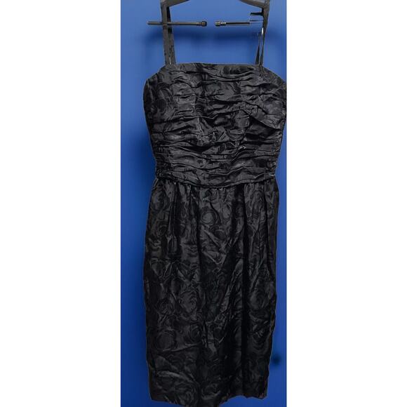 Liz Claiborne Classic Black Silk Strappy Knee Length Party Dress Size 4 - Picture 1 of 6